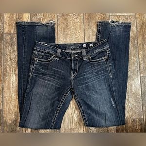Miss Me Jeans jeans JP5010 Fleur De Lis Pockets Embellished Boot Cut size 31